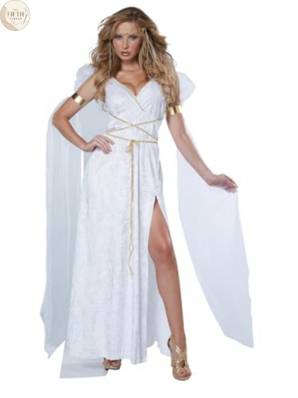 Athenian Goddess Costume Dress with Veils & Headpiece